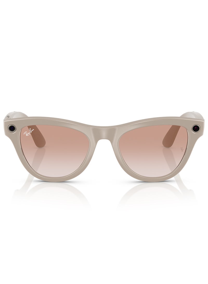 ميتا - عدسات Ray-Ban Wearable x Skyler RW4010 670013-52 باللون الرمادي الطباشيري / القرفة - Image 1