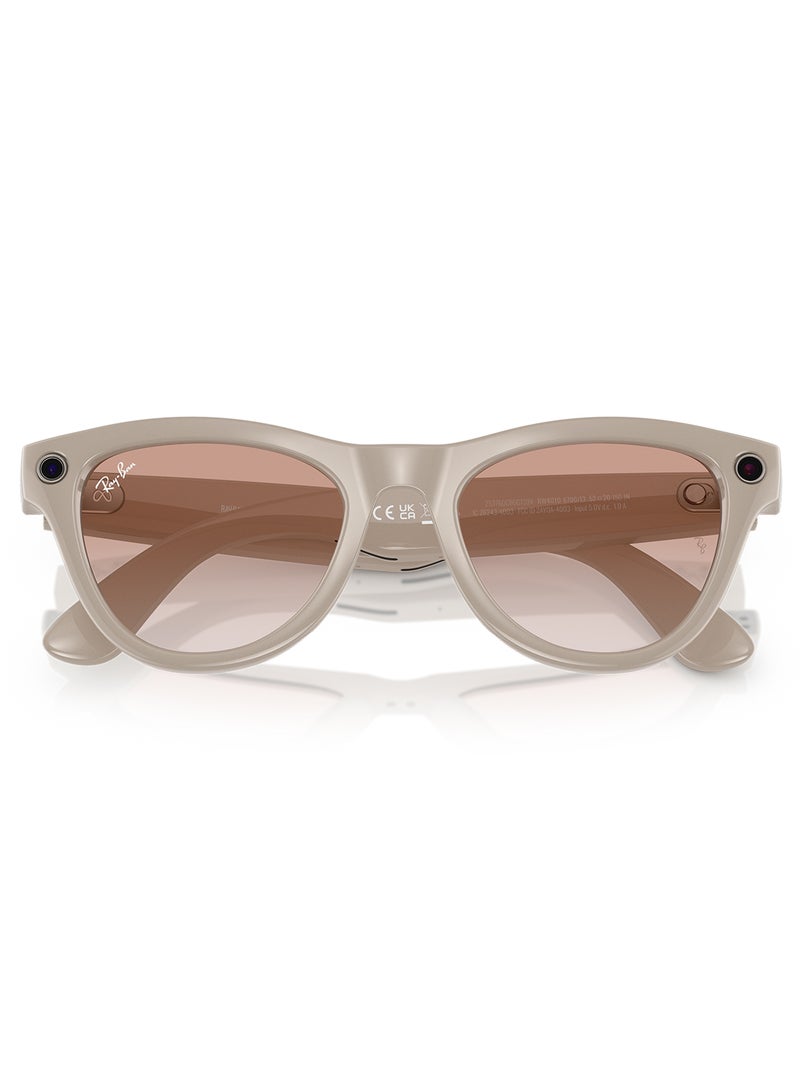 ميتا - عدسات Ray-Ban Wearable x Skyler RW4010 670013-52 باللون الرمادي الطباشيري / القرفة - Image 1