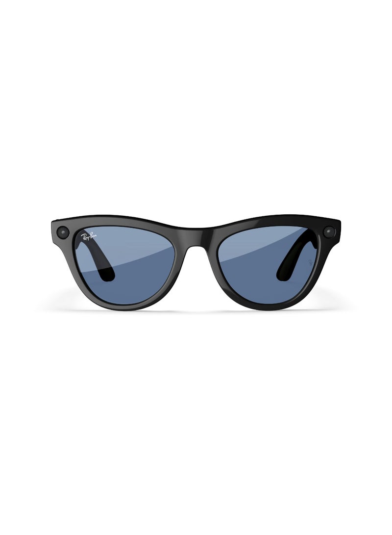 Meta RAY-BAN Skyler (Gen 1) Shiny Black Frame Tint to Cerulean Blue Transitions Lens Standard High Bridge Black - Image 1