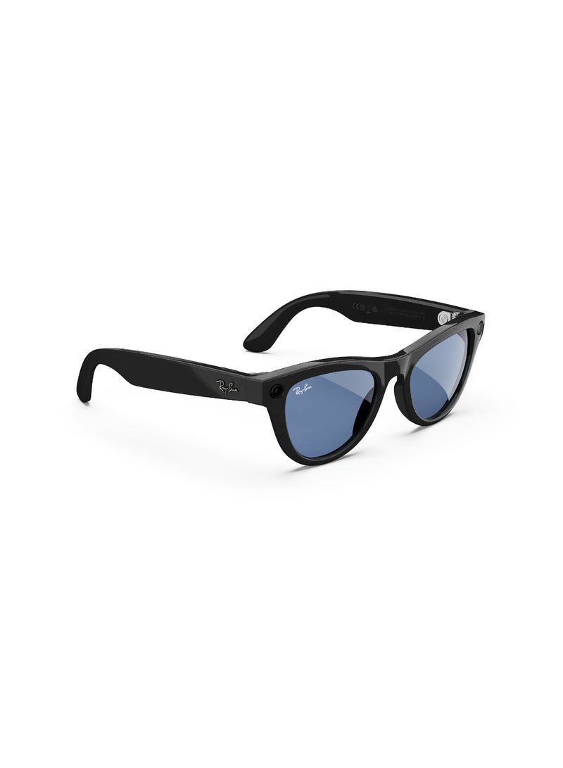 Meta RAY-BAN Skyler (Gen 1) Shiny Black Frame Tint to Cerulean Blue Transitions Lens Standard High Bridge Black - Image 2