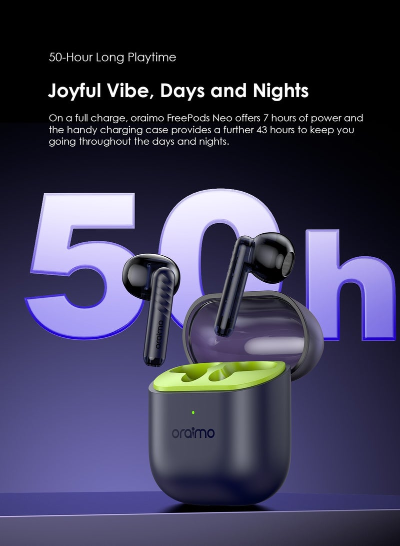 Oraimo FreePods Neo True Wireless Earbuds 50H Play Time Bluetooth TWS Earphone with APP Control, Anifast Fast Charging,Sound360 Spatial Audio,Blue Blue - Image 2
