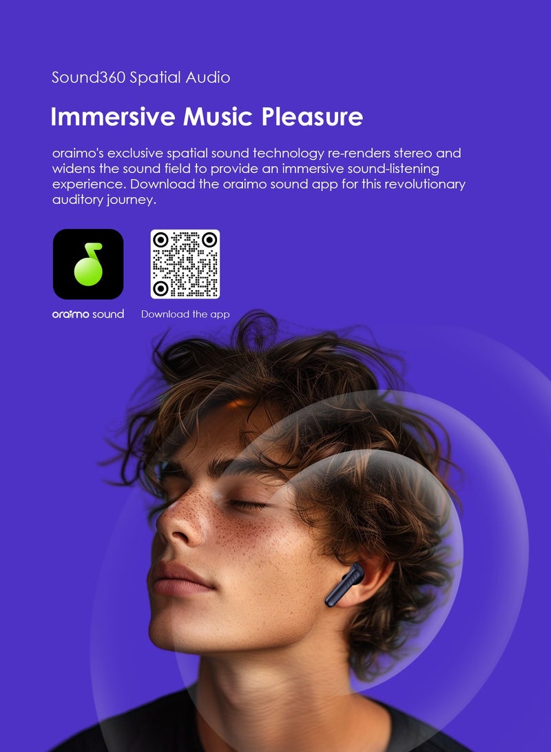 Oraimo FreePods Neo True Wireless Earbuds 50H Play Time Bluetooth TWS Earphone with APP Control, Anifast Fast Charging,Sound360 Spatial Audio,Blue Blue - Image 3