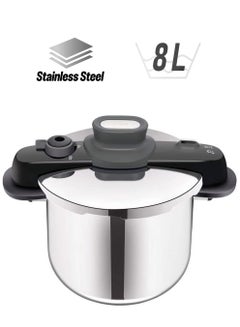 Tefal Secure Compact Pressure Cooker Stainless Steel Stainless Steel 8Liters  - Image 1