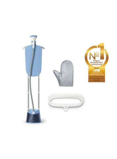 Philips Garment Steamer 1000 Series - 1800W, 1.8L Detachable Tank, 3 Steam Setting, 36 g/min, Integrated Stylemat, Deep Azur - STE1030/26 1.8 L 1800 W STE1030/26 Deep Azur