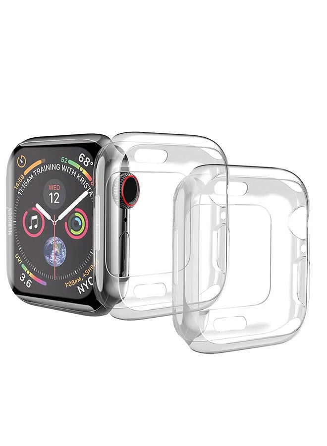 MARGOUN (for Watch 41mm) 2 Pack TPU Case Ultra Thin Soft TPU Shockproof Edge Case Cover Bumper Protector For 41mm Apple Watch Series Clear - Image 1