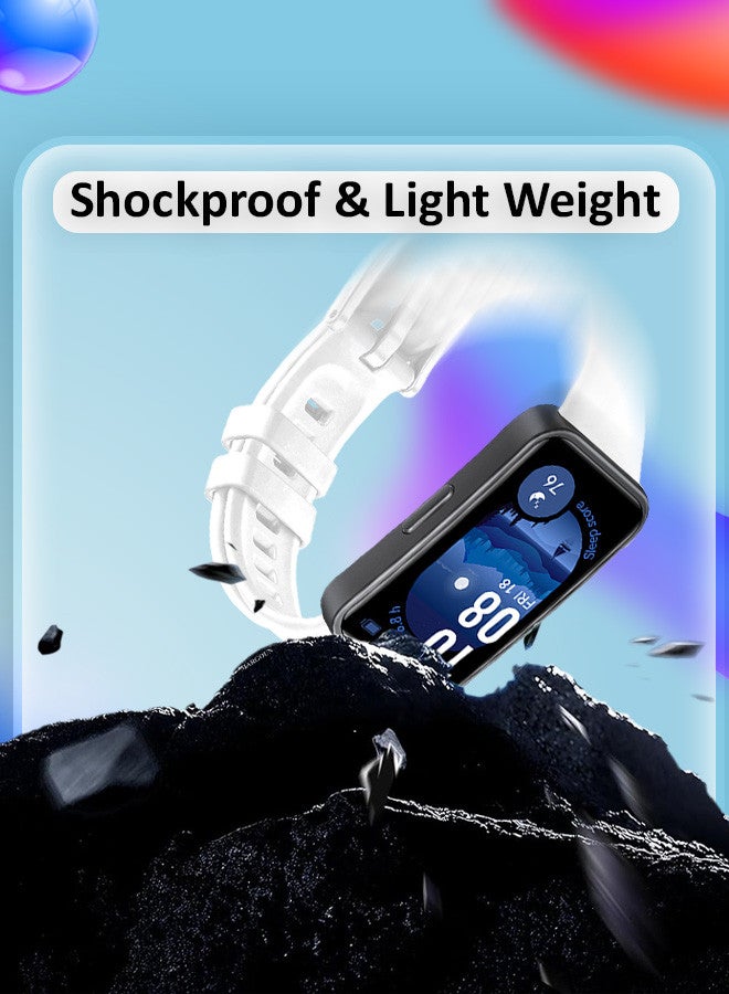 [Huawei Band 9] Soft Silicone Wristband Replacement Band Watch Strap Sport Strap White2