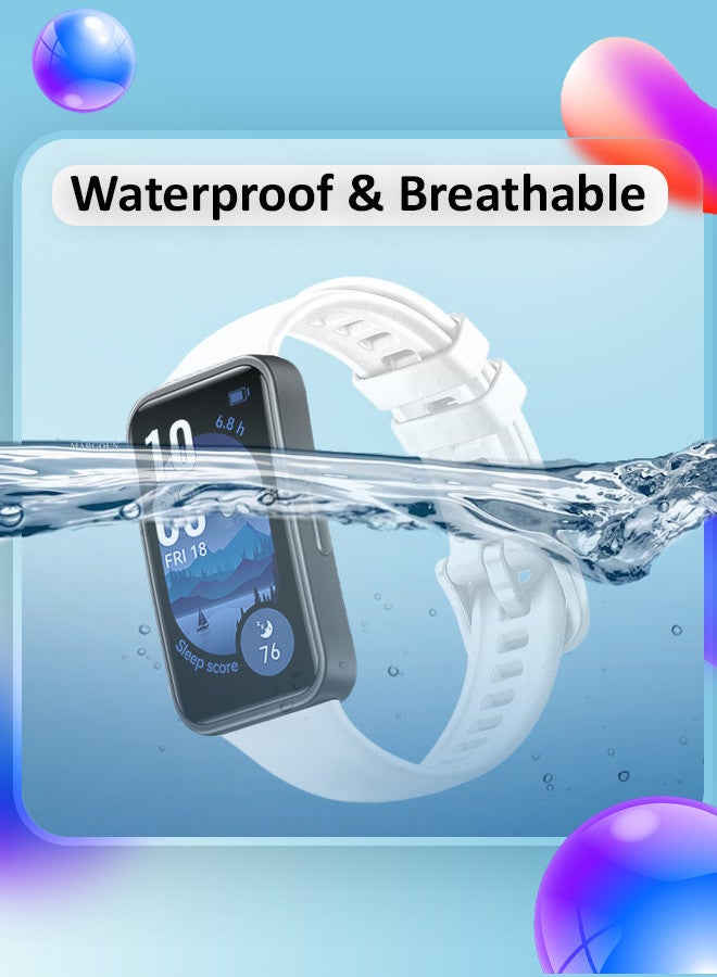 [Huawei Band 9] Soft Silicone Wristband Replacement Band Watch Strap Sport Strap White2