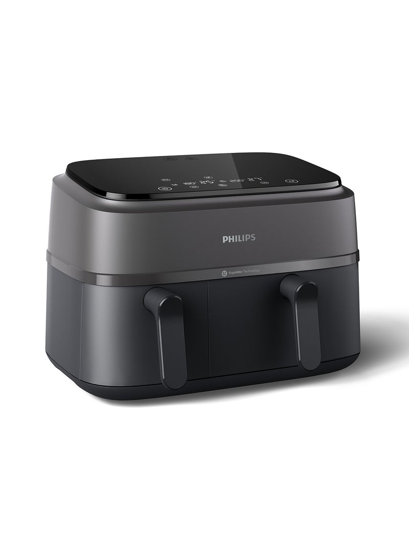 Philips Dual Basket AirFryer XXL - 2 Basket Drawers, 8 Preset Functions, Touchscreen, 9 L 2750 W NA350/00 Black - Image 2