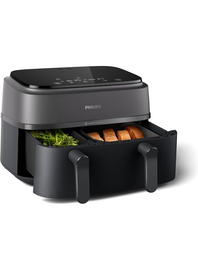 Philips Dual Basket AirFryer XXL - 2 Basket Drawers, 8 Preset Functions, Touchscreen, 9 L 2750 W NA350/00 Black - Image 3