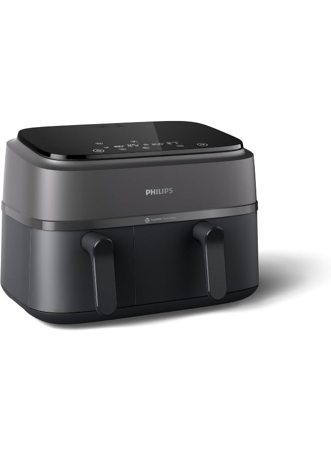 Philips Dual Basket AirFryer XXL - 2 Basket Drawers, 8 Preset Functions, Touchscreen, 9 L 2750 W NA350/00 Black - Image 2