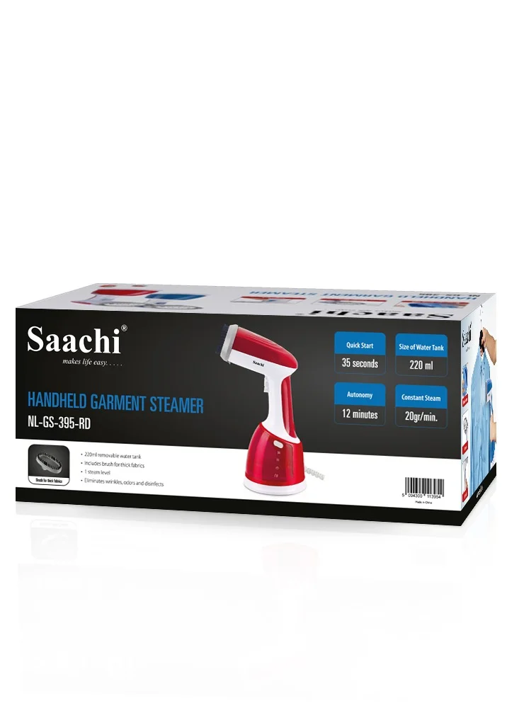Saachi Handheld Steam Iron With Stainless Steel Soleplate 220 ml 1700 W NL-GS-395-RD Red/White