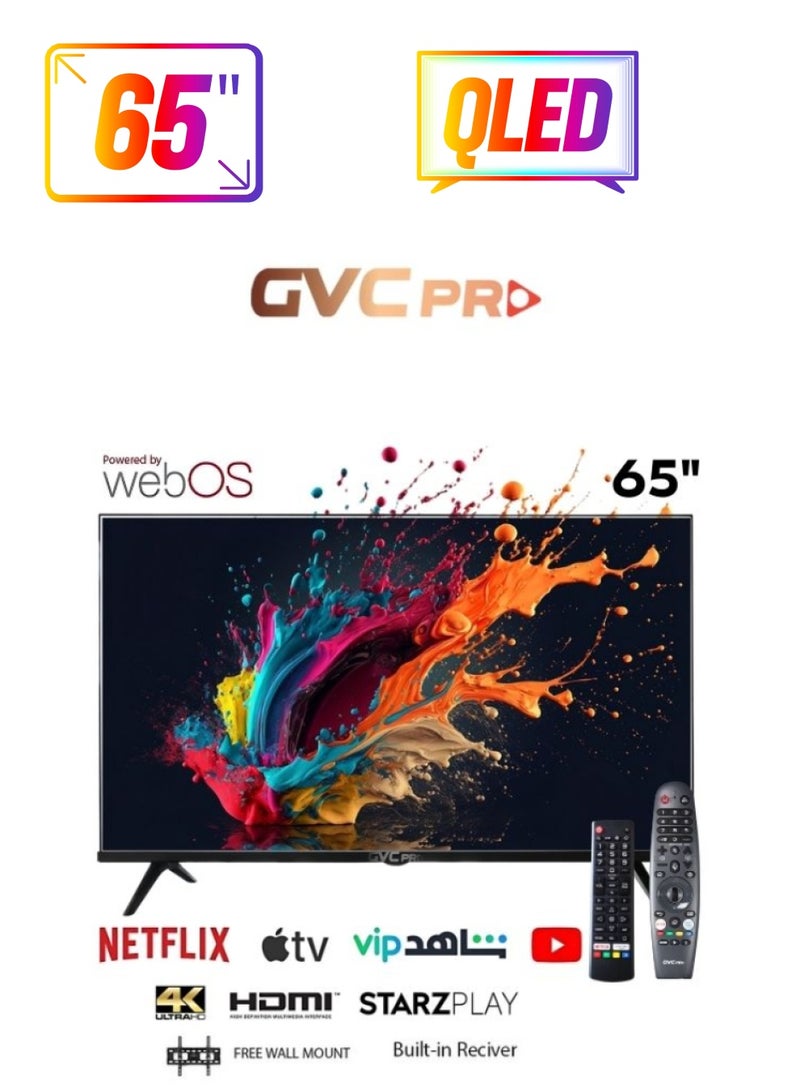 gvc pro 65 Inch 4K Smart TV, HDR10+, WebOS, Dolby Vision, Magic Remote, Built in Receiver, with Free Mount - GVC-65WS7100 Black  - Image 1