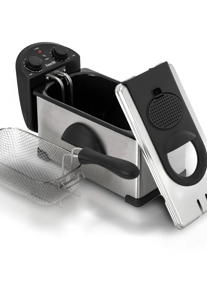 Saachi Deep Fryer With Adjustable Thermostat And Thermal Cut-Out Reset Button 3 L 2000 W NL-DF-4702T Silver