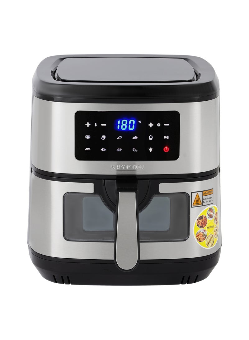 KRYPTON Double Heating Digital Air Fryer Pot With Rack And Vortex Frying Technology LED Display 7.5 L 2150 W KNAF6590 Black/Silver - Image 1