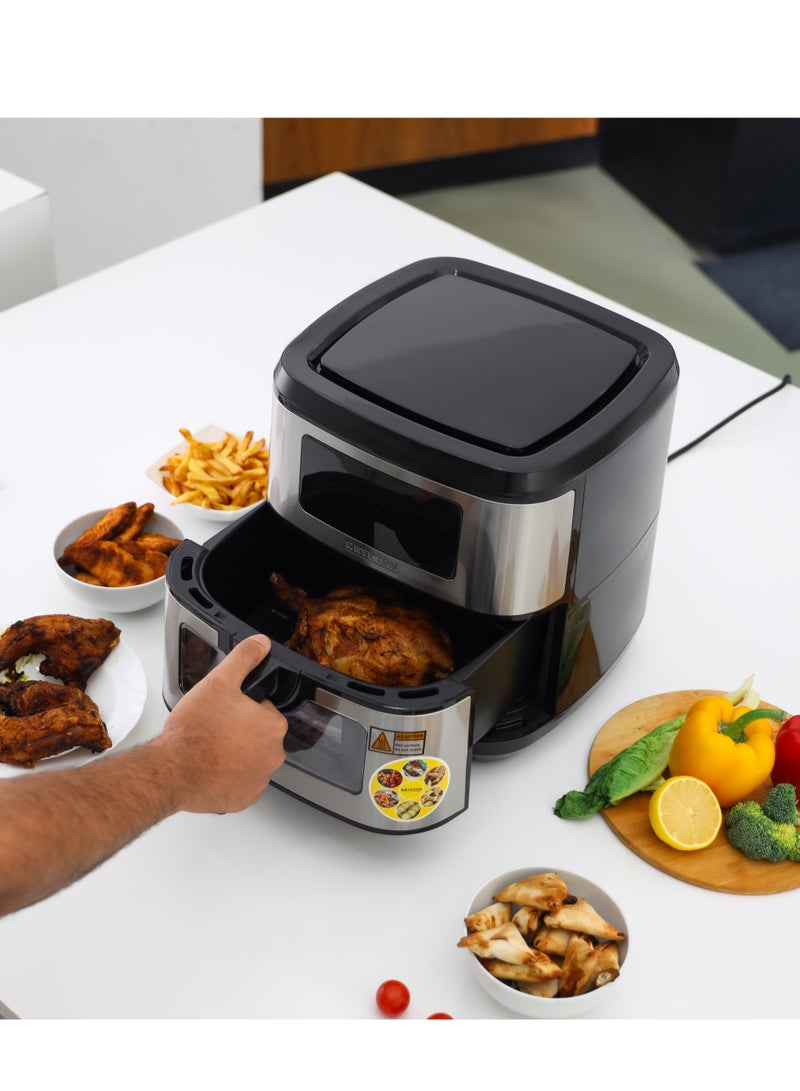KRYPTON Double Heating Digital Air Fryer Pot With Rack And Vortex Frying Technology LED Display 7.5 L 2150 W KNAF6590 Black/Silver - Image 2
