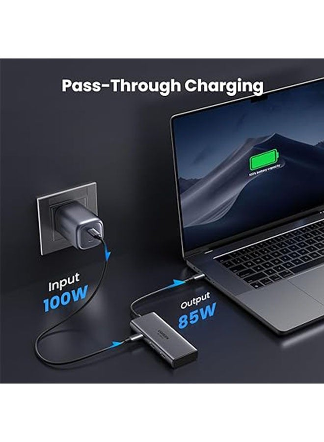 UGREEN Revodok 206 Docking Station 6 in 1 USB C Dock Dual HDMI 4K@60Hz Single 8K@30Hz 100W PD 5Gbps USB C and USB A Data Ports USB C Hub Compatible for HP, ASUS, ThinkPad and More Grey