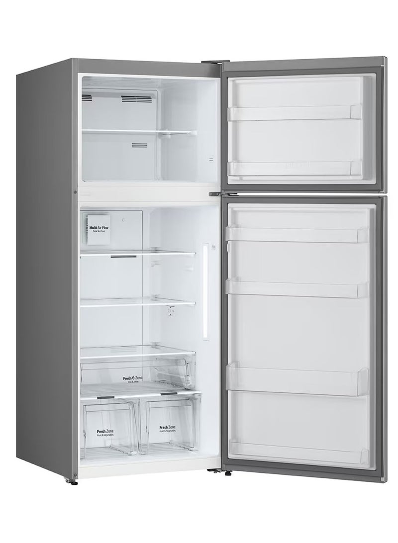 LG - No-Frost Refrigerator - 401 Liters - Top Freezer - Multi Air Flow - Exterior Display Control - LED lighting - GTF402SSAN Silver - Image 1