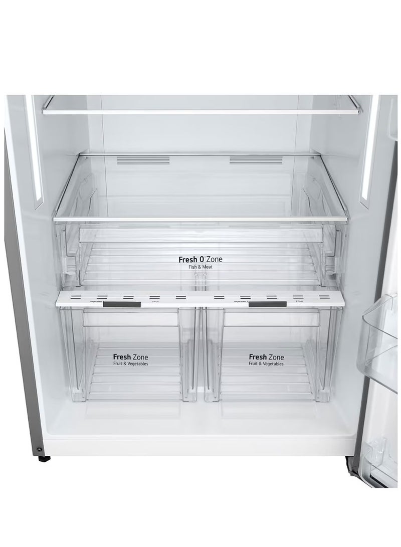 LG - No-Frost Refrigerator - 401 Liters - Top Freezer - Multi Air Flow - Exterior Display Control - LED lighting - GTF402SSAN Silver - Image 1