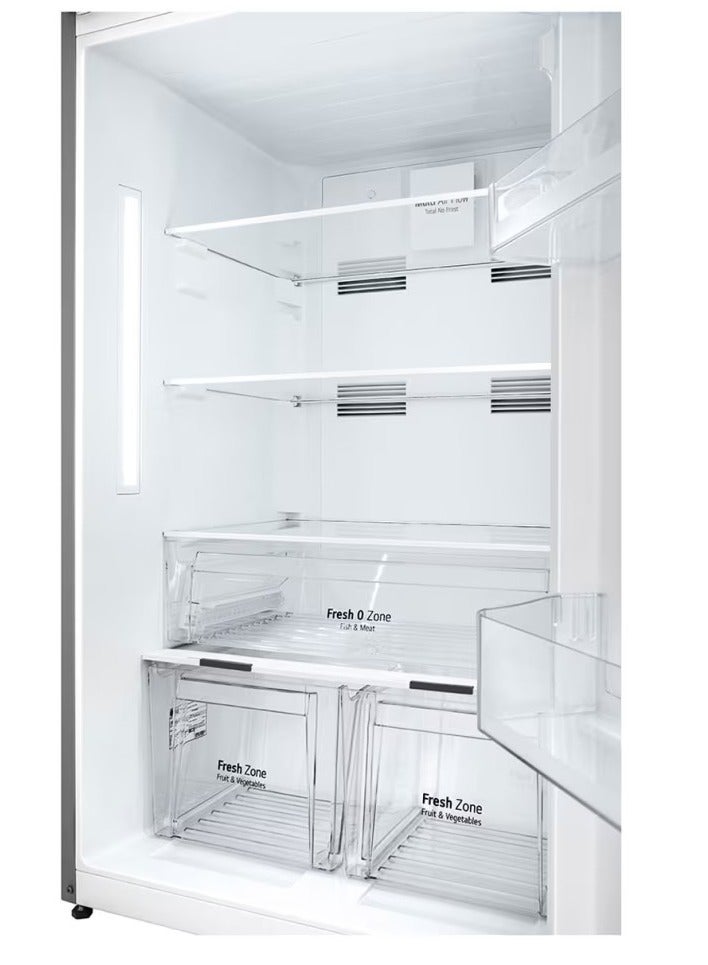 LG - No-Frost Refrigerator - 401 Liters - Top Freezer - Multi Air Flow - Exterior Display Control - LED lighting - GTF402SSAN Silver - Image 1