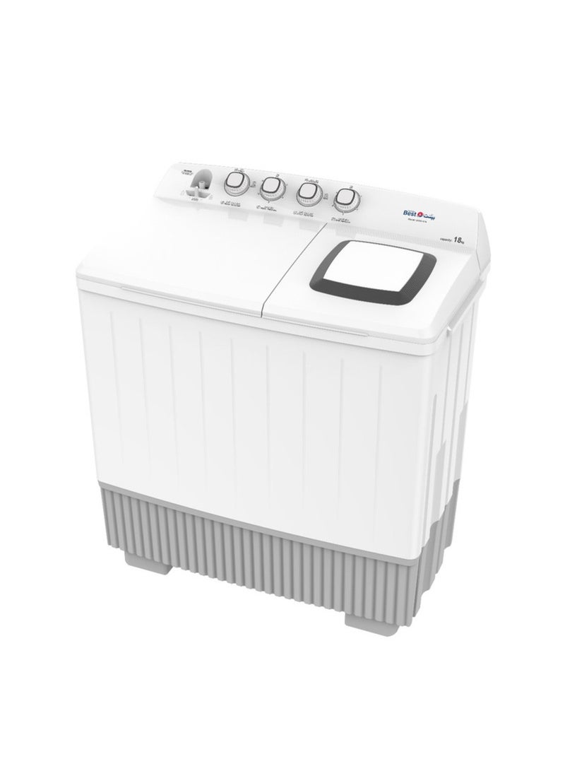 Techno Best Semi Automatic Top Load Washing Machine With Durable Body & Silent Operation 500 W BWS-018 White