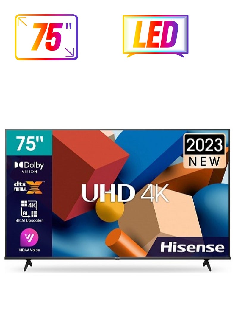Hisense - 75 inches 4K UHD LED Smart TV 75A62KS Black - Image 1