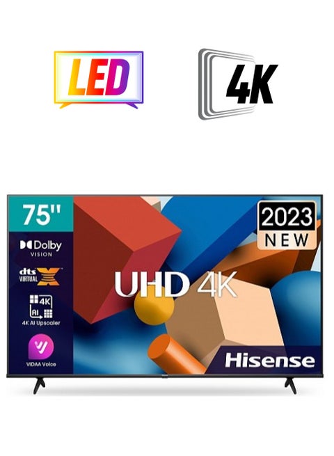 75 inches 4K UHD LED Smart TV 75A62KS Black