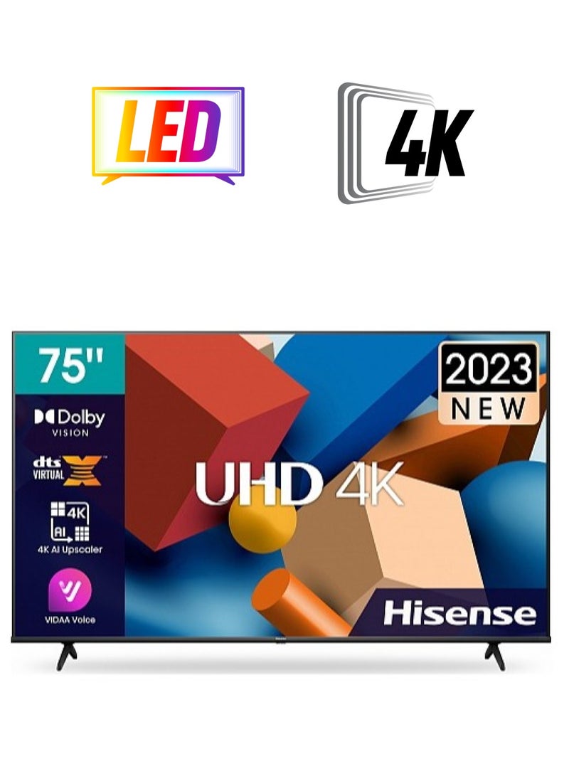 Hisense - 75 inches 4K UHD LED Smart TV 75A62KS Black - Image 1