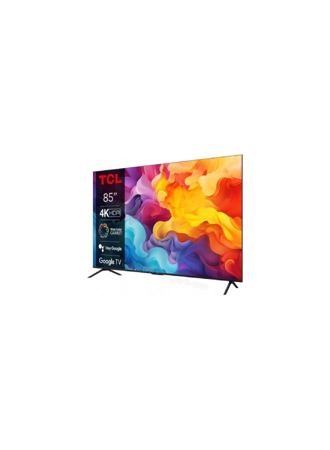 TCL - 85 Inch 4K UHD HDR10+ Google TV, (2024), 60HZ, Built in receiver - 85V6B Brushed Titanium - Image 1