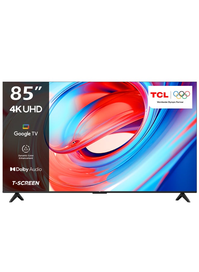 TCL - 85 Inch 4K UHD HDR10+ Google TV, (2024), 60HZ, Built in receiver - 85V6B Brushed Titanium - Image 1