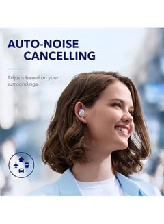 Soundcore Space A40 Auto-Adjustable Active Noise Cancelling Wireless Earbuds, Reduce Noise by Up to 98%, 50H Playtime, Hi-Res Sound, Comfortable Fit, App Customization, Wireless Charge White  - Image 3