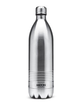 Milton 1000ml Vacuum Insulated Water Bottle, 18/8 Stainless Steel, Keeps Drinks Hot and Cold for 24 Hours, Double-Walled Thermos Flask with Inner Copper Coating for Sports, Gym, Duo Dlx Silver 1000ml  - Image 1