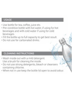 Milton 1000ml Vacuum Insulated Water Bottle, 18/8 Stainless Steel, Keeps Drinks Hot and Cold for 24 Hours, Double-Walled Thermos Flask with Inner Copper Coating for Sports, Gym, Duo Dlx Silver 1000ml  - Image 5