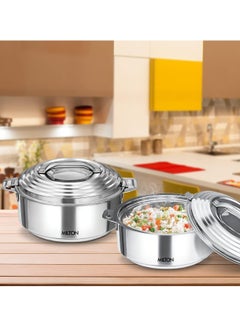 Milton 1000ml Casserole with Lid, Double-Walled Insulated Stainless Steel Hotpot, Keeps Food Hot/Cold for Hours, Perfect for Serving Chapati, Roti, Biryani and More - Galaxia Silver 1200 ml  - Image 3