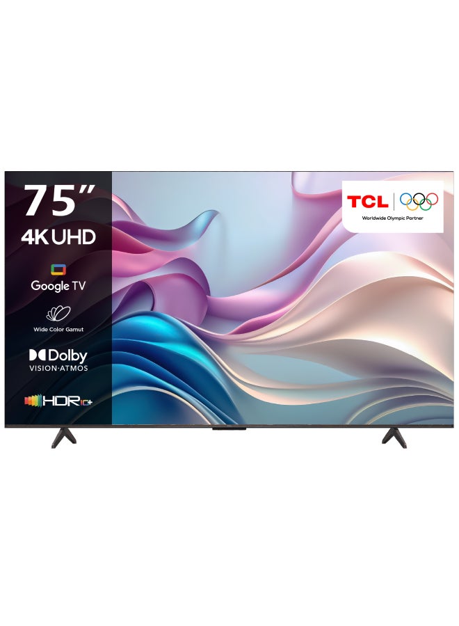 TCL - 75 Inch 4K WCG UHD HDR10+ Google TV, 120HZ DLG, (2024), built In Receiver - 75P71B Brushed Titanium - Image 1