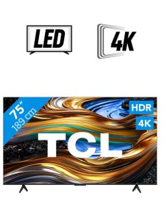 TCL 75 Inch 4K WCG UHD HDR10+ Google TV, 120HZ DLG, (2024), built In Receiver - 75P71B Brushed Titanium  - Image 1