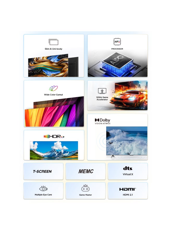 75 Inch 4K UHD HDR10+ Google TV , 120HZ DLG, (2024), built In Receiver - 75P755 Brushed Titanium