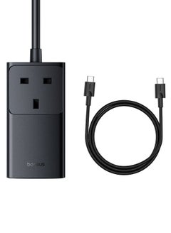 بيسوس OS-Baseus GaN5 Pro PowerCombo On Powerstrip AC+2U+2C 65W 1.5m UK Cluster Black (يتضمن: كابل شحن سريع من سلسلة Baseus Xiaobai من النوع C إلى النوع C 100W (20V/5A) 1 متر)  - Image 2