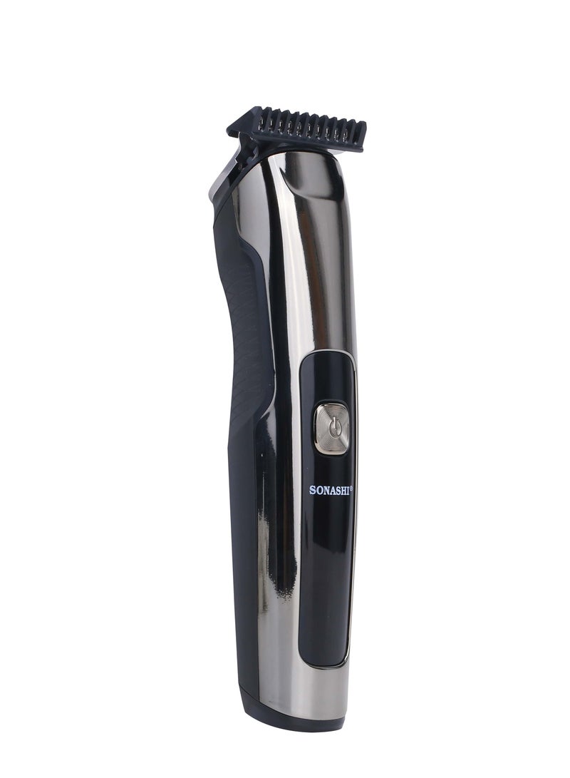 SONASHI Rechargeable Hair Clipper with Stainless Steel Blade for Easy Cutting | Chargeable Lithium Battery With Indicator Light | Continuous Working Time of 90 min | Cordless Hair Clipper SHC-1043N Black/Silver  - Image 2