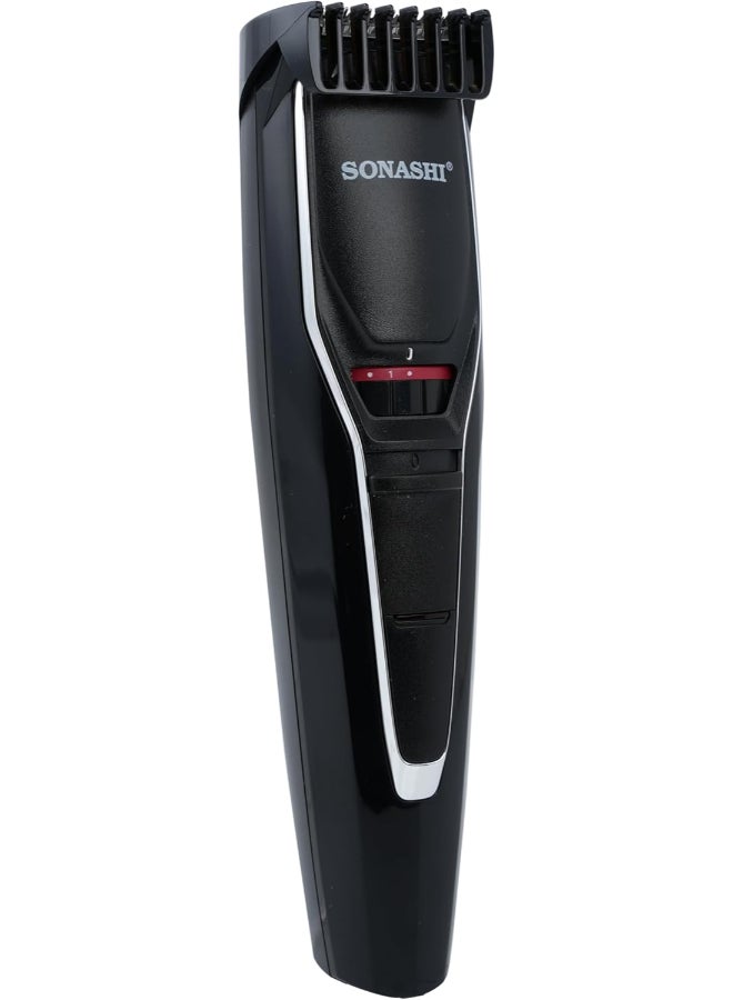 SONASHI Rechargeable Hair Clipper with Stainless Steel Blade for Easy Cutting | Chargeable Lithium Battery With Indicator Light | Continuous Working Time of 90 min | Cordless Hair Clipper SHC-1043N Black/Silver - Image 2
