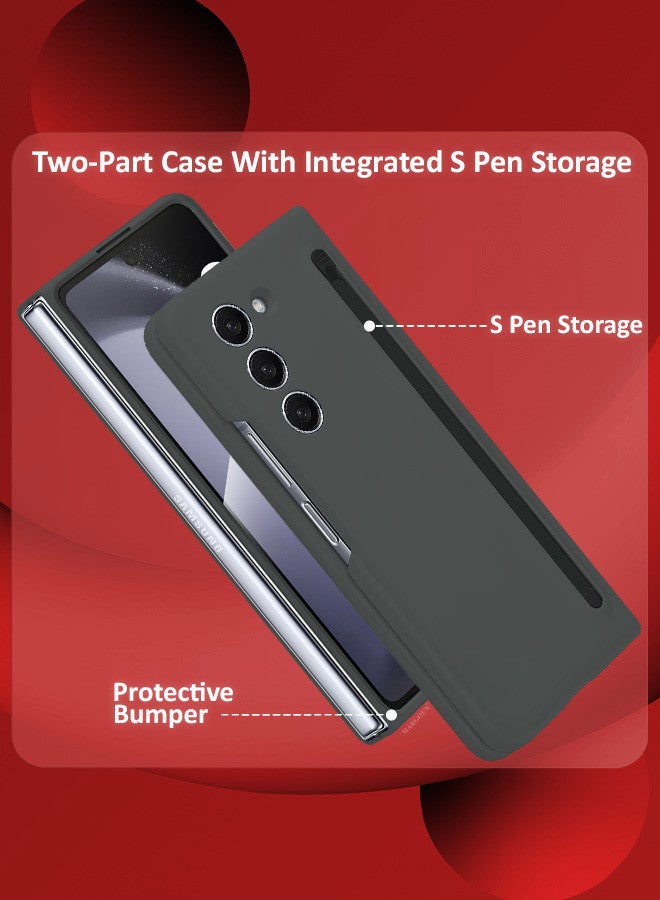 مارجون (لجهاز سامسونج جالكسي زد فولد 5) غلاف مع واقي شاشة فائق الهجين غلاف متميز مع قلم S الجديد المدمج، حامل وفتحة تخزين للقلم - Image 3