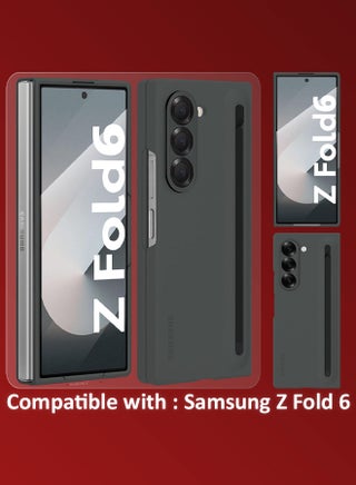 (لجهاز Samsung Galaxy Z Fold 6) جراب مع واقي شاشة جراب فائق الجودة هجين مع قلم S Pen مدمج جديد وحامل وفتحة تخزين للقلم - view 5