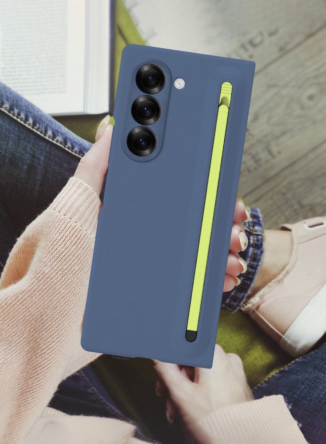 MARGOUN - (for Samsung Galaxy Z Fold 6) Case with Screen Protector Ultra Hybrid Premium Case with Built-in New Compact S Pen, Holder and Storage Slot for Pen Blue - Image 1
