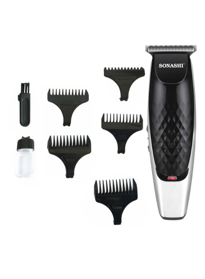 SONASHI Rechargeable Cordless Hair Clipper With RType Cutter Head  Shaving And Hair Sharp And Durable Blades With 5 Piece Combs  Chargeable Device With 1 Hour Continuous Working Cordless Hair Clipper SHC-1052 Black  - Image 1