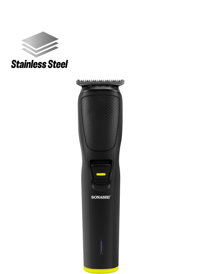 SONASHI Rechargeable Hair Clipper With Sharp Stainless Steel Cutter Blade Charging Indicator Light And Type C USB Cable For Charging Cordless Hair Clipper With USB Cable Mens Grooming Kit  SHC-1057 Black  - Image 1