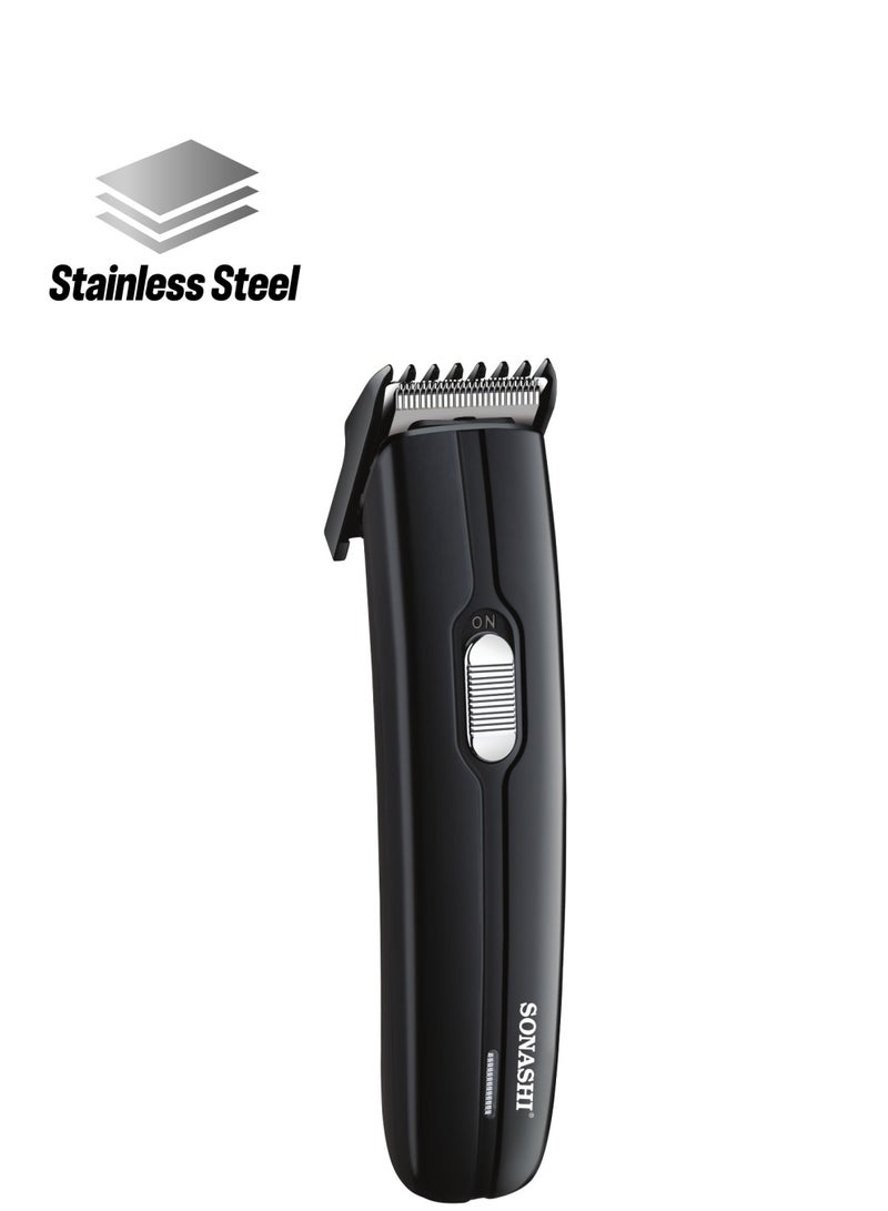 SONASHI - Rechargeable Hair Clipper With Stainless Steel Blade For Easy Cutting Chargeable NICD Battery With Indicator Light Turn ONOFF Switch Cordless  SHC-1060 Black - Image 1