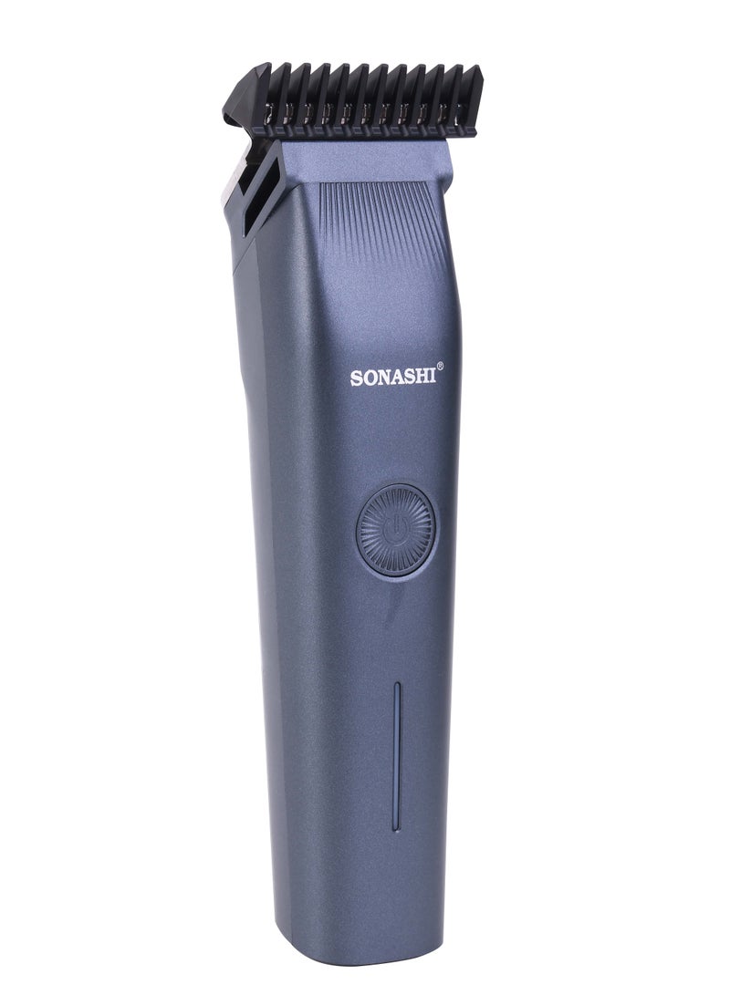 SONASHI 6in1 Rechargeable Hair Clipper Set  TrimmerShaverNose Trimmer Stainless Steel Blades For Easy Cutting And Charging Indicator Light Time  2 Hours Cordless Hair Clipper Portable Trimmer For Men  SHC-1063 Grey  - Image 3