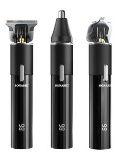 SONASHI 6-in-1 Rechargeable Hair Clipper Set - Trimmer/Shaver/Nose Trimmer Stainless Steel Blades For Easy Cutting And LCD Display, Use Time - 2 Hours SHC-1064 Black Black  - Image 2