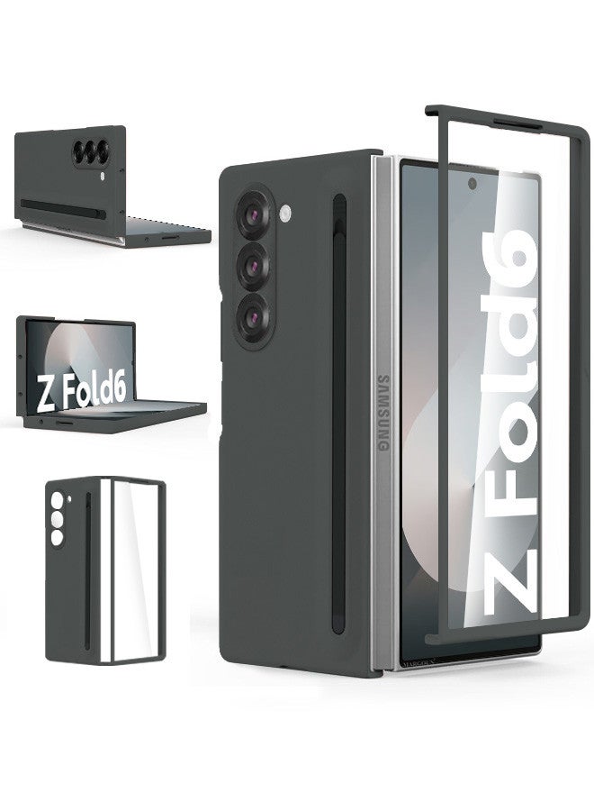 MARGOUN - (for Samsung Galaxy Z Fold 6) Case with Screen Protector Ultra Hybrid Premium Case with Built-in New Compact S Pen, Holder and Storage Slot for Pen Black - Image 1