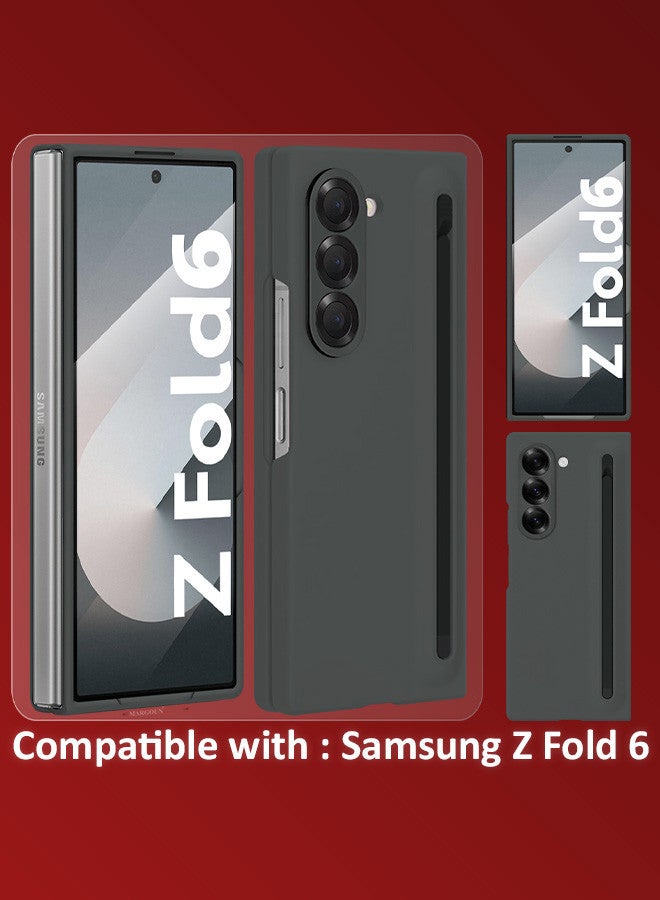 MARGOUN - (for Samsung Galaxy Z Fold 6) Case with Screen Protector Ultra Hybrid Premium Case with Built-in New Compact S Pen, Holder and Storage Slot for Pen Black - Image 1