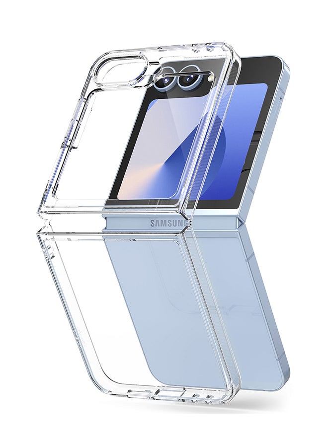 Ringke Fusion Compatible With Samsung Galaxy Z Flip 6, Anti-Fingerprint Transparent Thin Hard Back Shockproof TPU Phone Cover Clear - Image 1